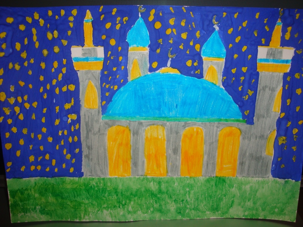 Город в пустыне 4 класс изо рисунок. Детский рисунок мечети. Мечеть рисунок для детей. Нарисовать мечеть. Мечеть рисунок красками.