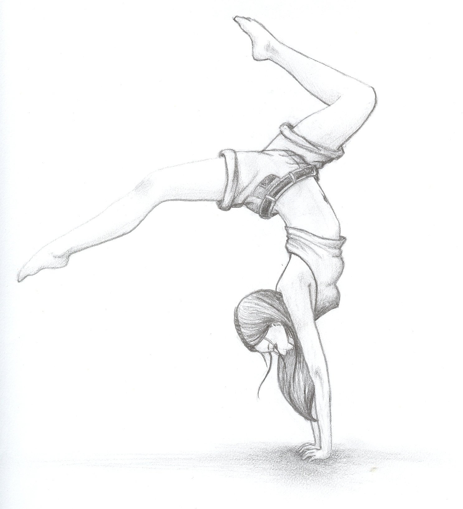 Как нарисовать гимнастку при помощи карандаша и акварели