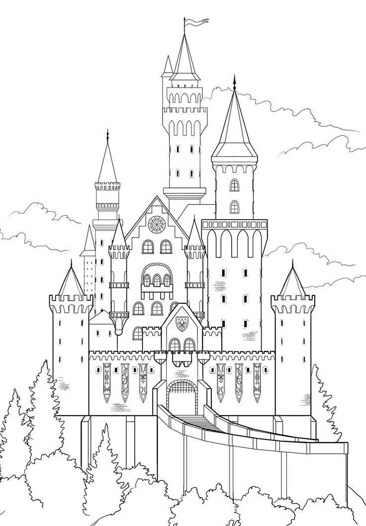 Нарисовать средневековый замок