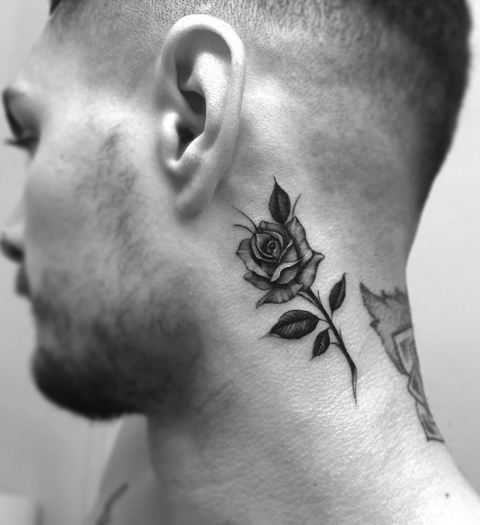 43 татуировки на шее для мужчин: красивые и оригинальные идеи