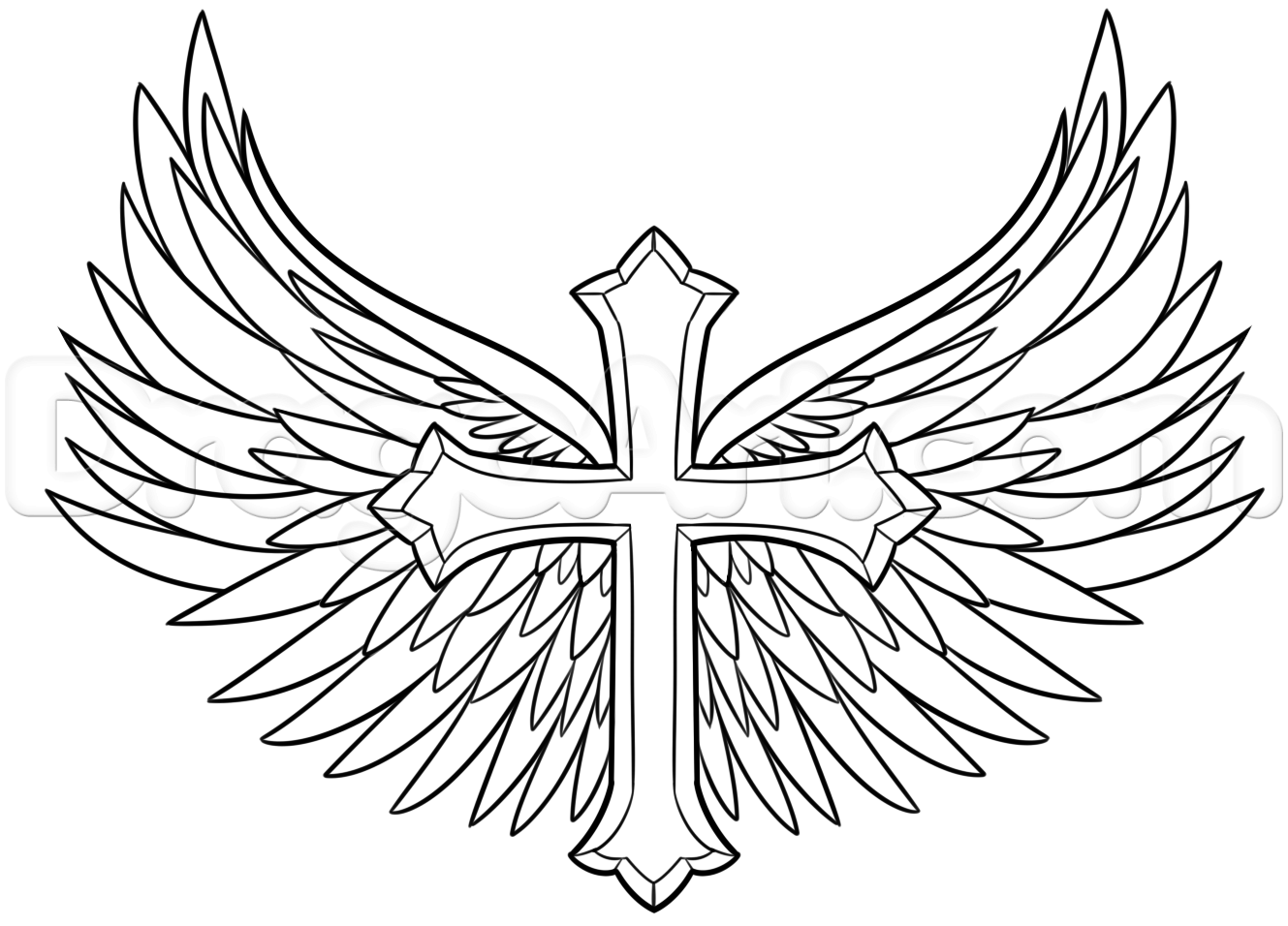 Татуировка крест с крыльями (59 фото)