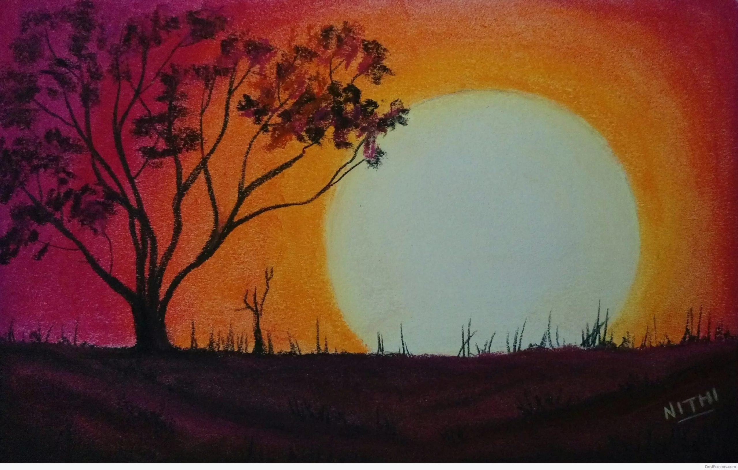 Рисунок Восход Солнца (56 Фото)