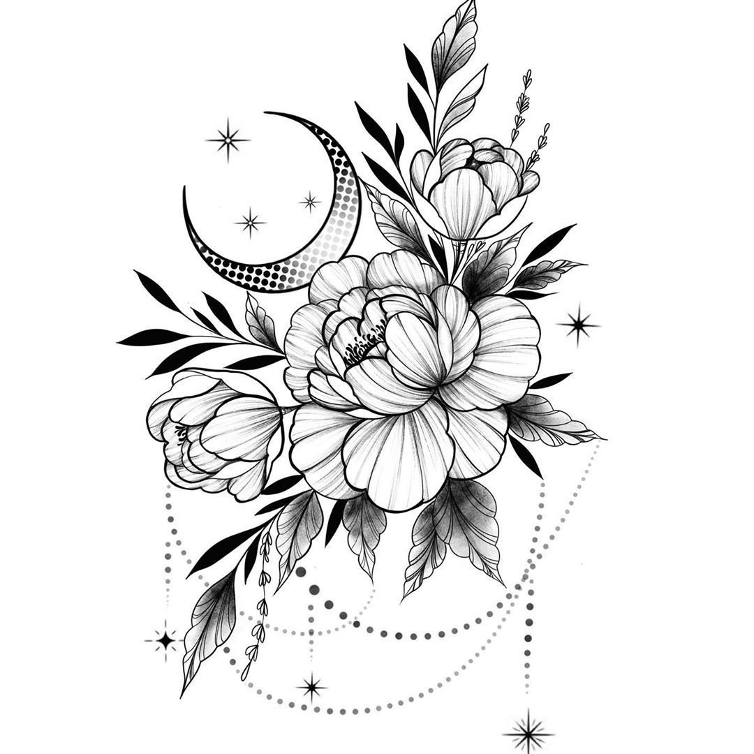 Модные татуировки цветов для девушек