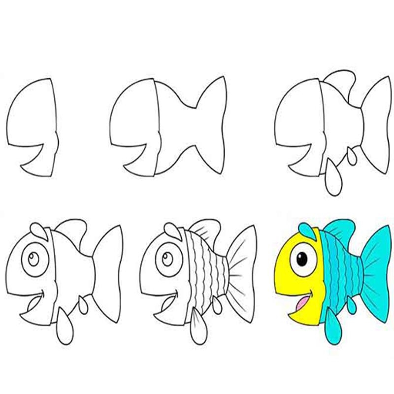Нарисовать рыбку картинки. Поэтапное рисование рыбки. Схема рисования рыбки для детей. Рыбка пошаговое рисование для детей. Этапы рисования рыбы для детей.