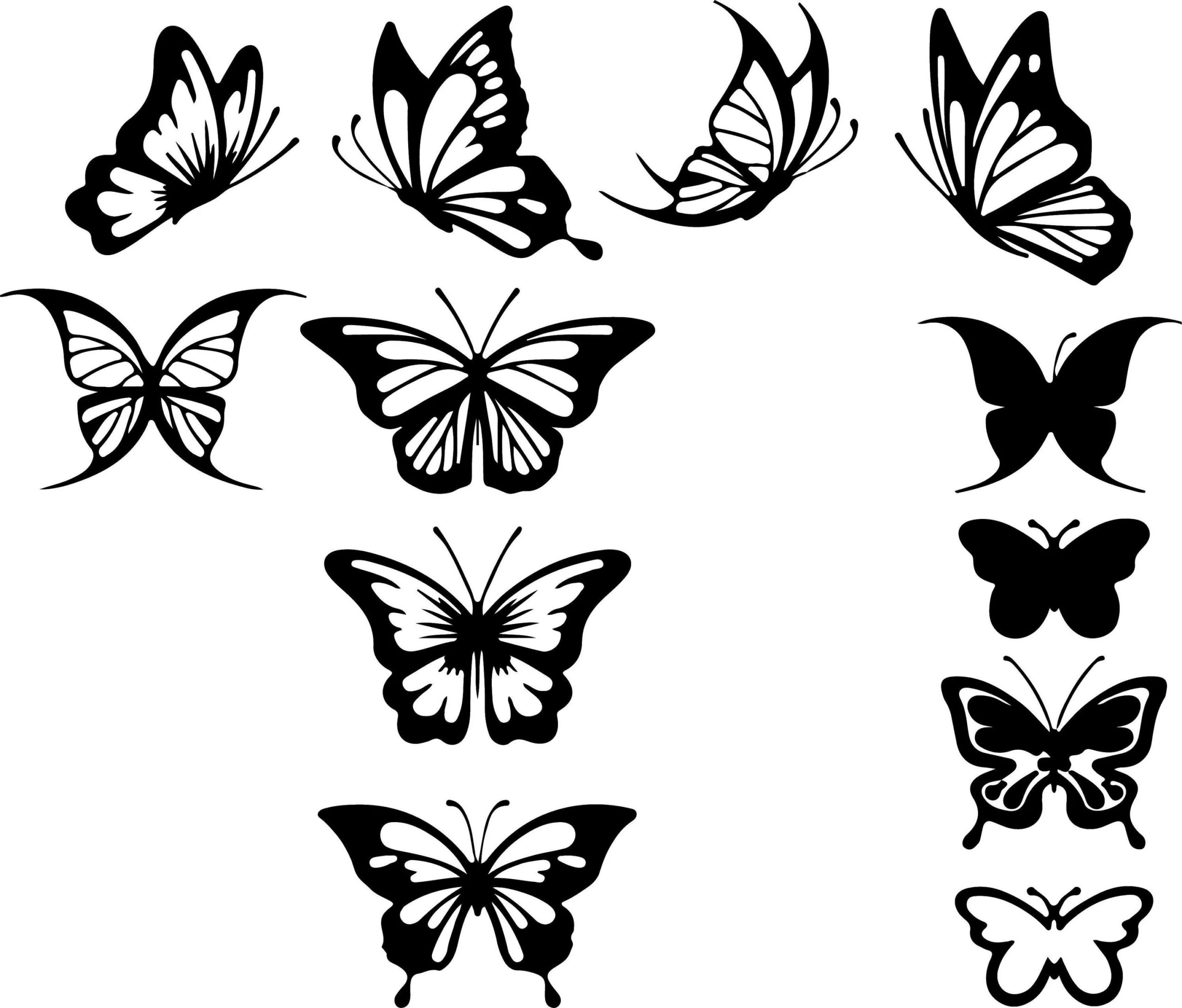 Трафареты бабочек и насекомых