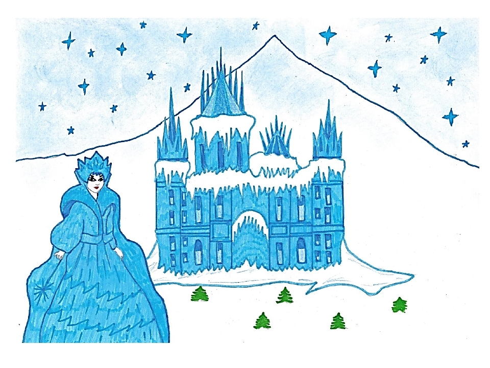 Нарисовать замок снежной королевы - 24 фото