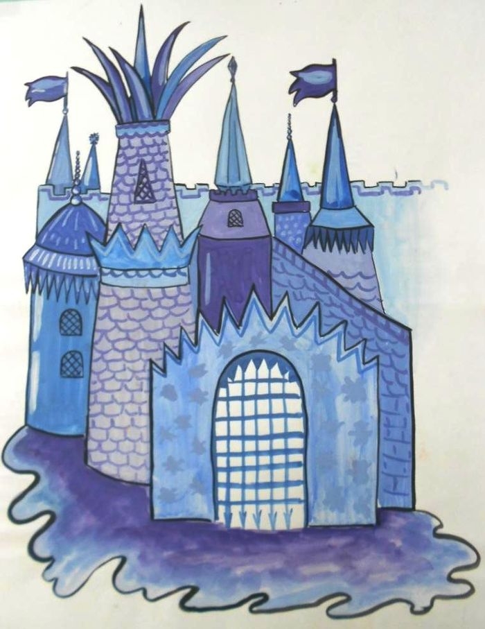 Нарисовать замок снежной королевы - 24 фото