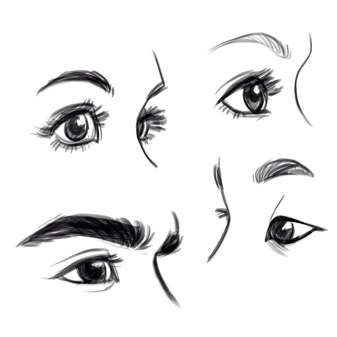 Полное руководство по рисованию глаз в одном изображении