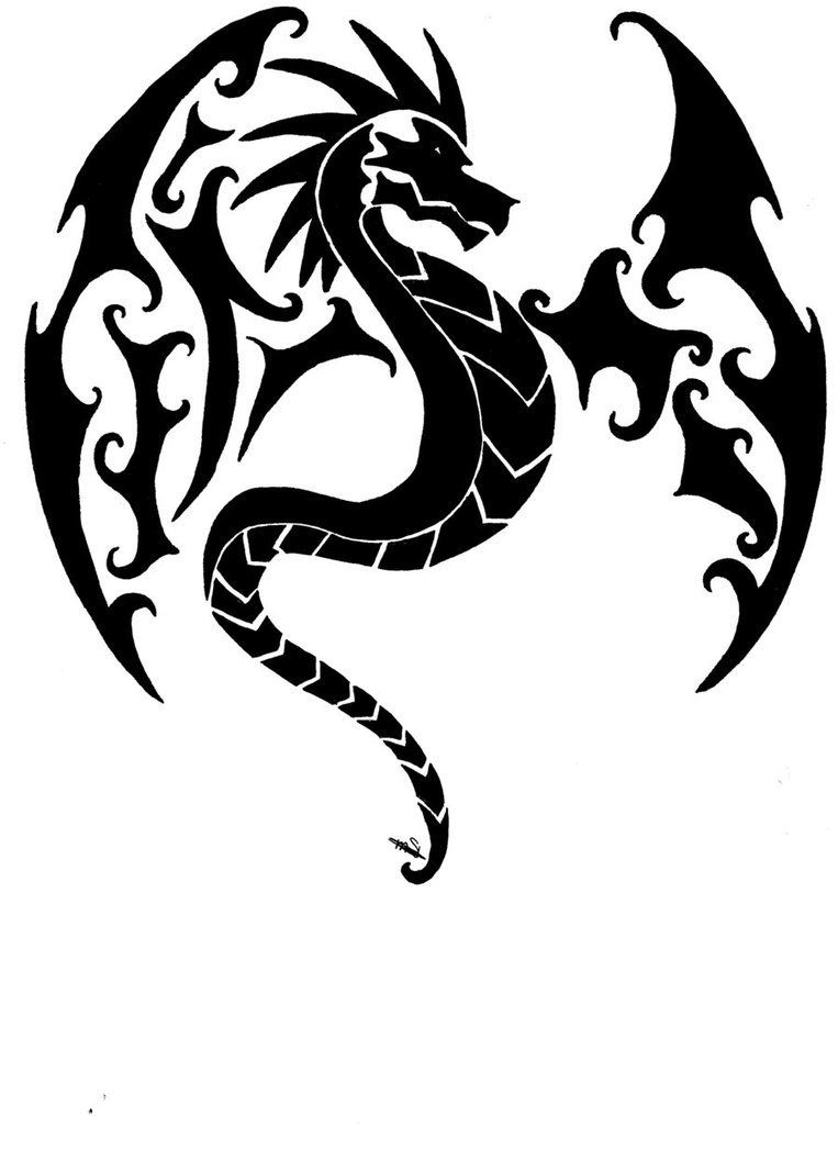 Кельтский дракон тату эскизы (76 фото)