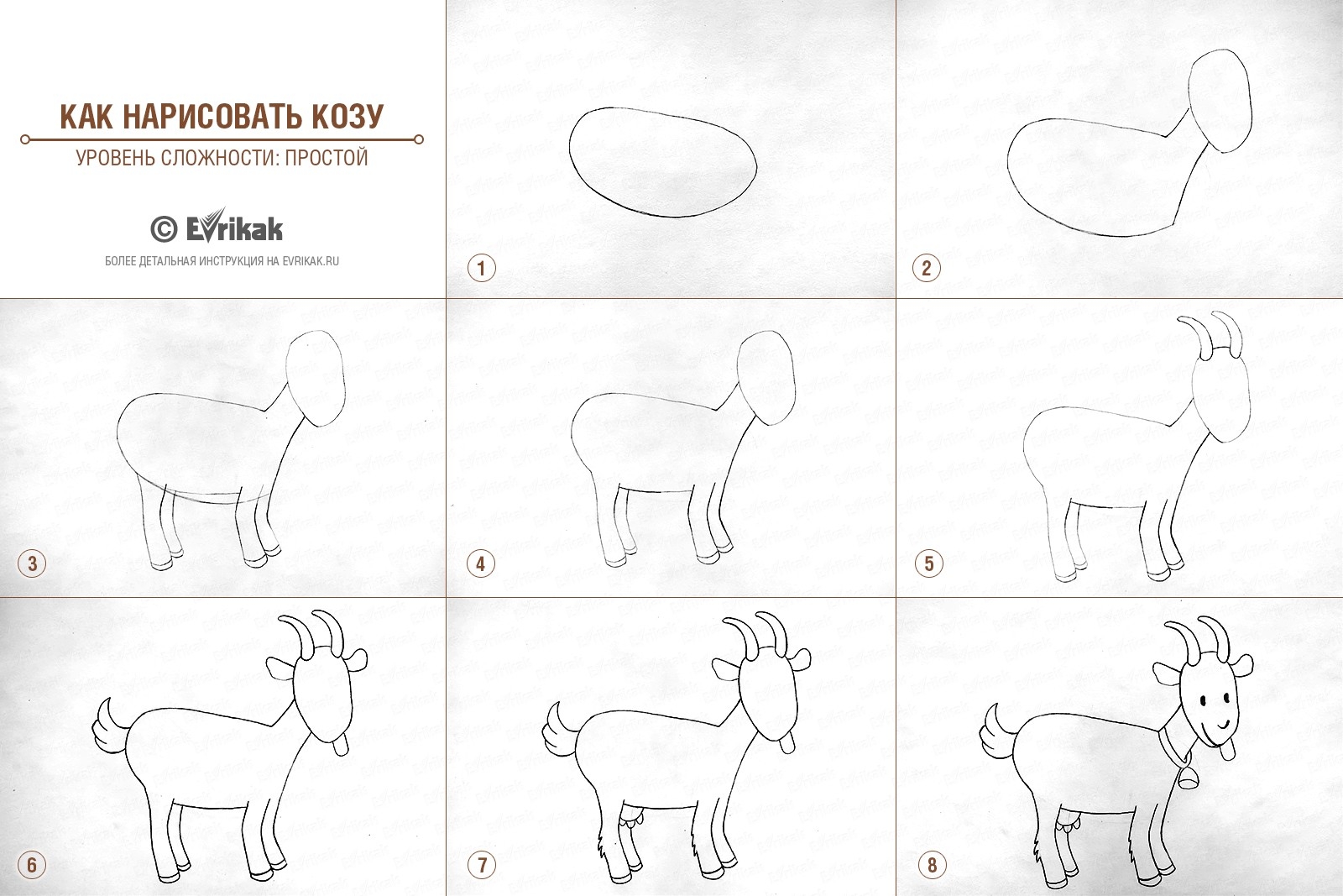 Как нарисовать козу просто