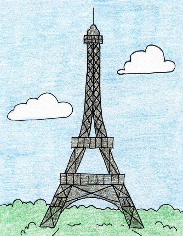 Как нарис�овать Париж карандашом поэтапно ✏