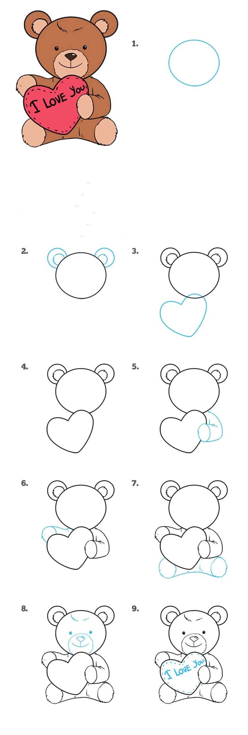 Как нарисовать медвежонка карандашом поэтапно. Для начинающих инструкция