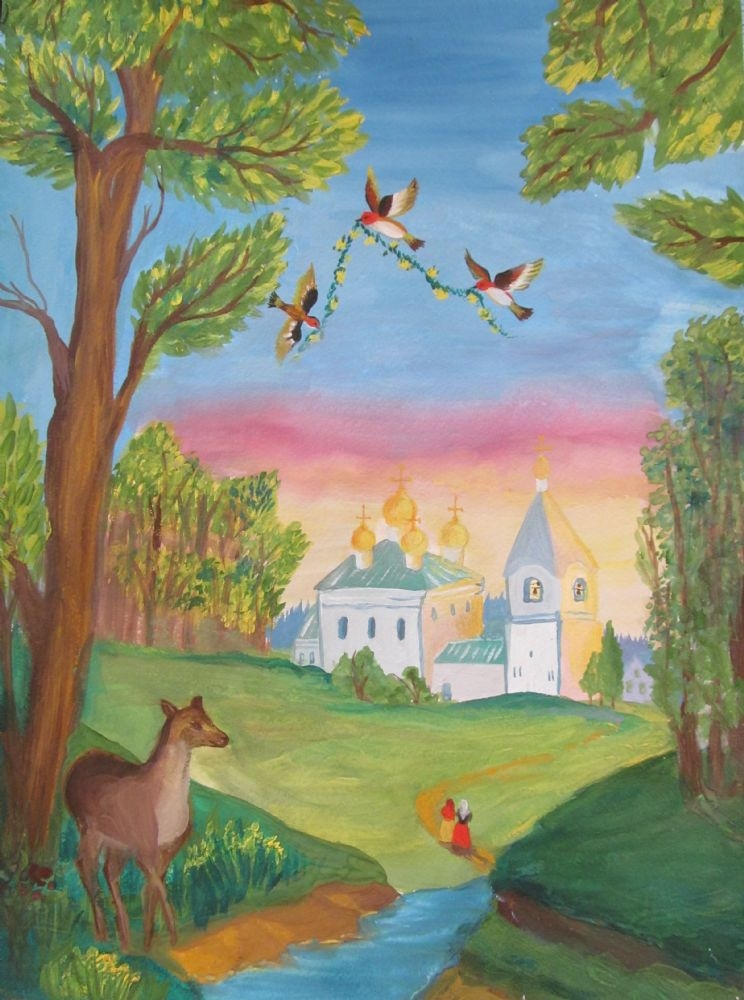 Рисование детей дорога к храму