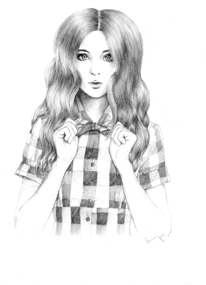 Рисунок девушки карандашом
