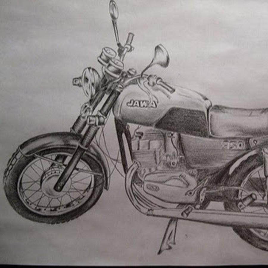Мотоцикл рисунок детский простой (46 фото)