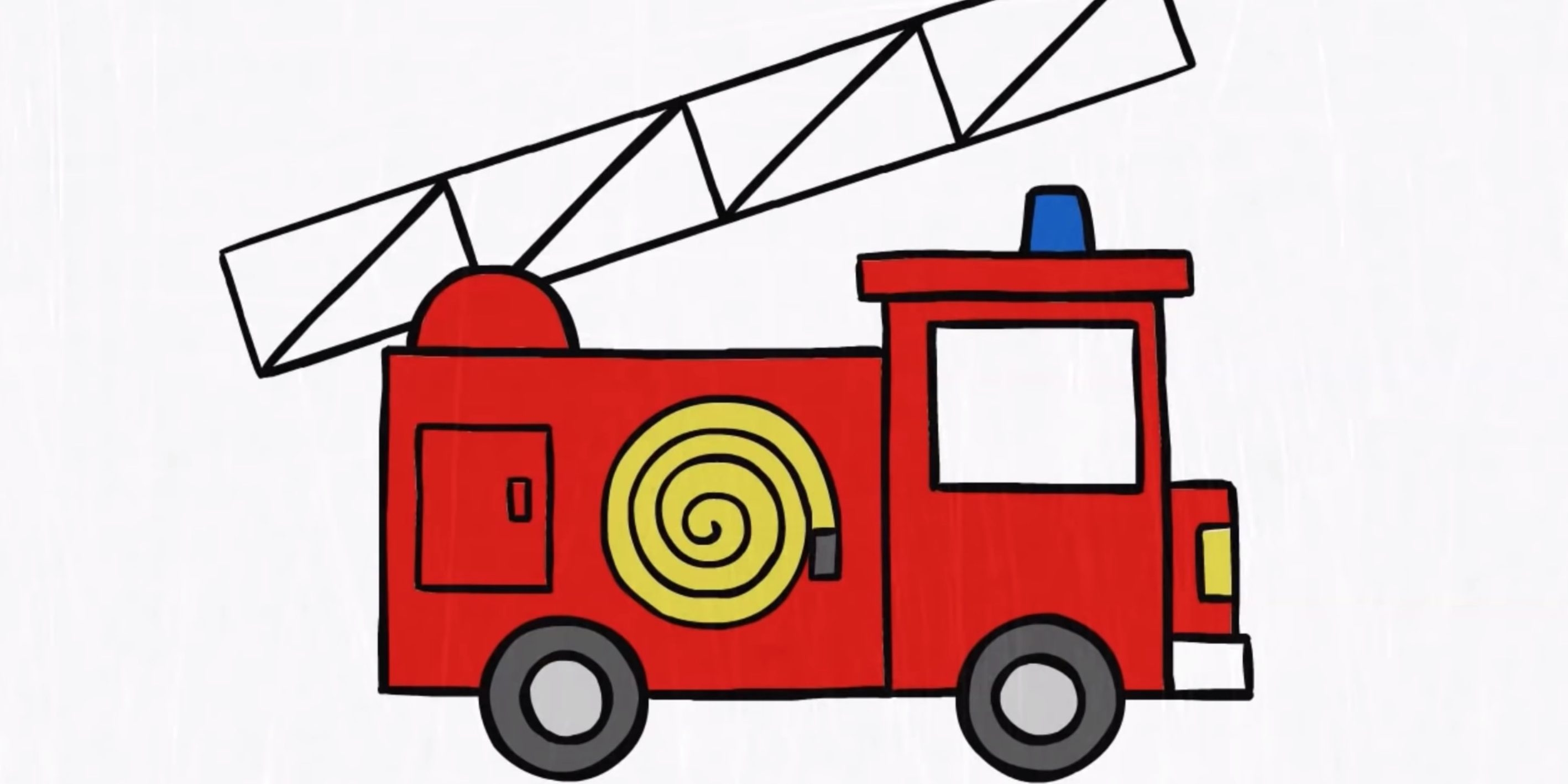 Пожарная машина рисунок детский