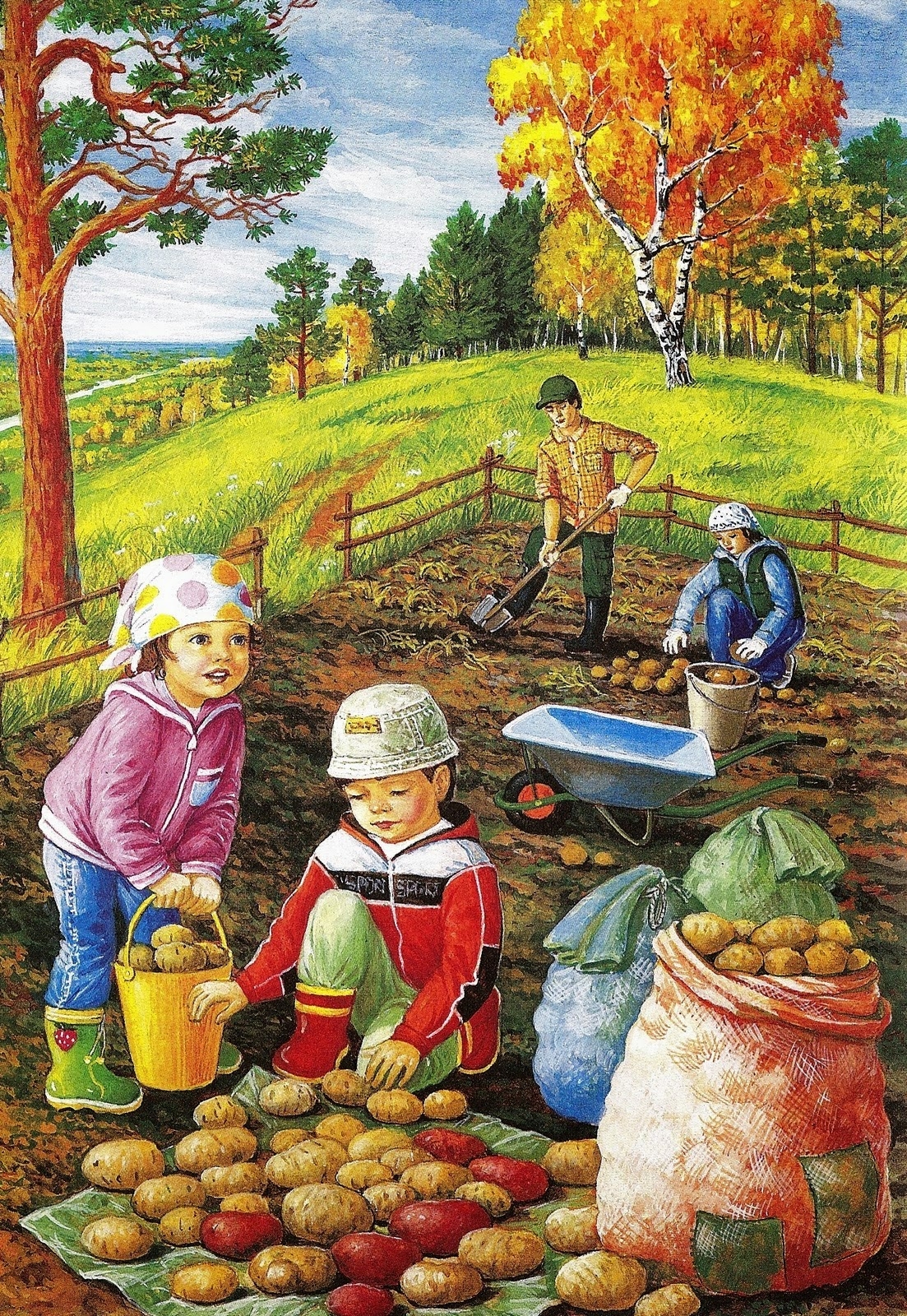 картина собираем урожай для детей