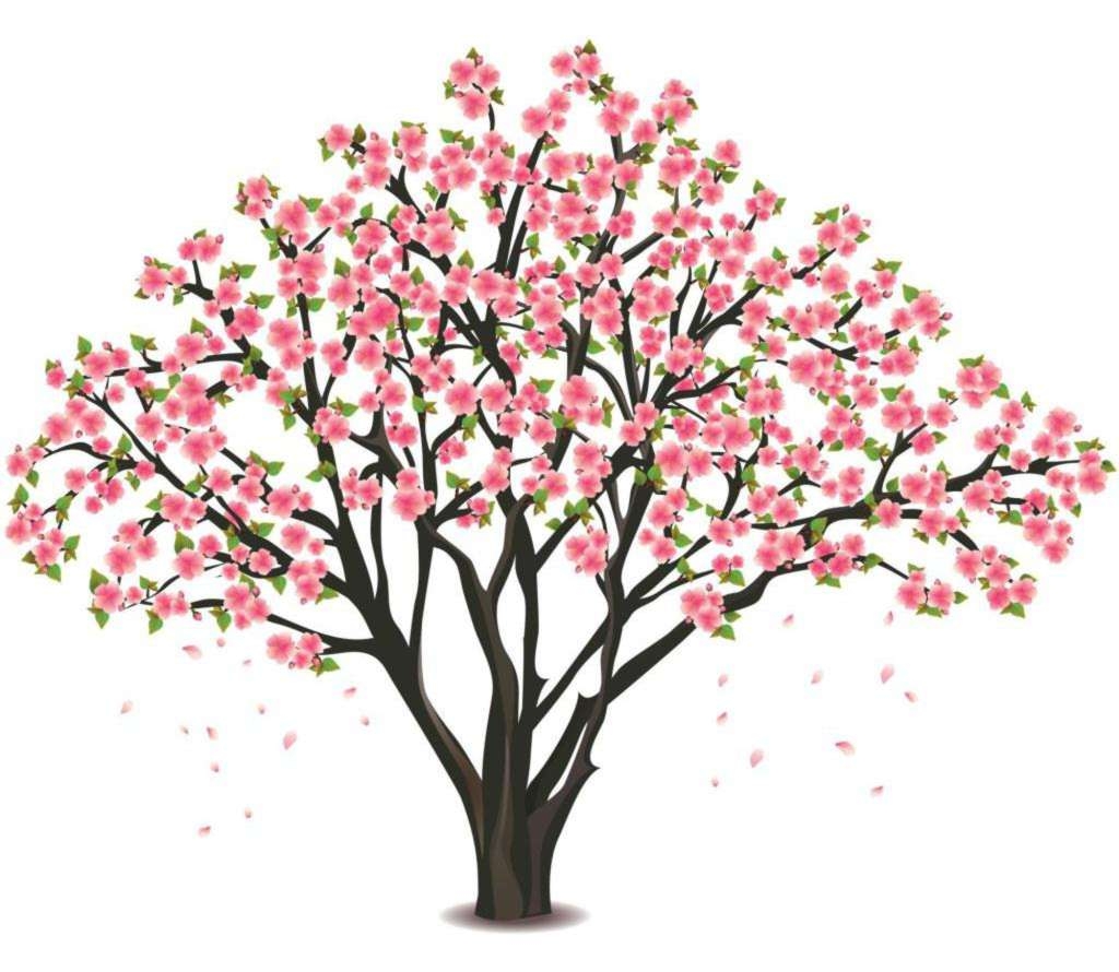 Цветущее дерево рисунок. Сакура дерево. Весеннее дерево для детей. Цветущее дерево для детей. Цветущие деревья иллюстрации.