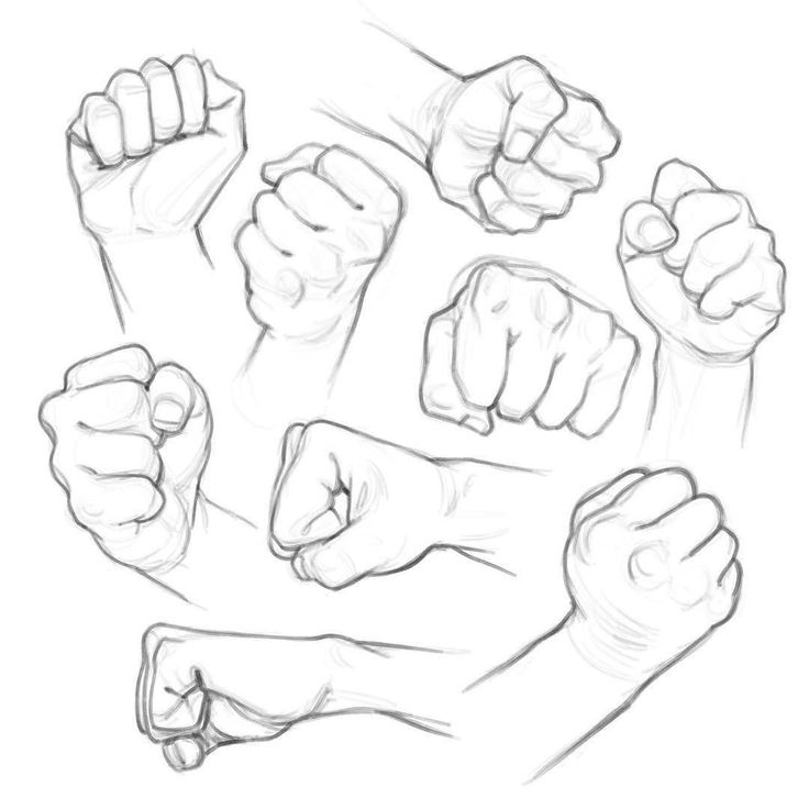 Как легко нарисовать кулак человека. Поэтапно для начинающих