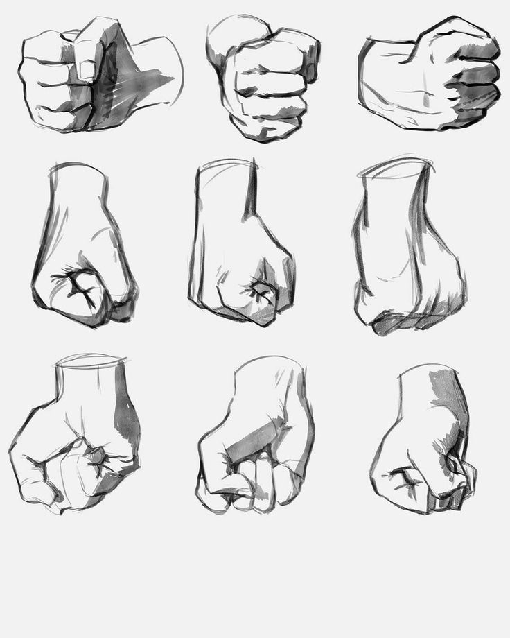 Как нарисовать руку в кулаке