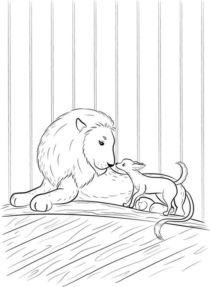 Рисунок на тему лев и собачка (48 фото)
