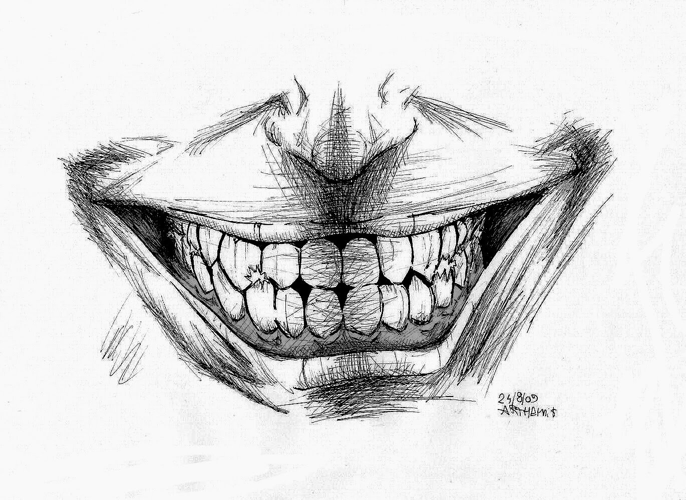 Как нарисовать страшный рот - 29 фото