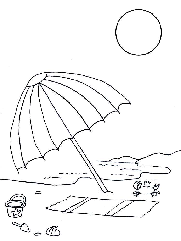 Как нарисовать пляжный зонтик