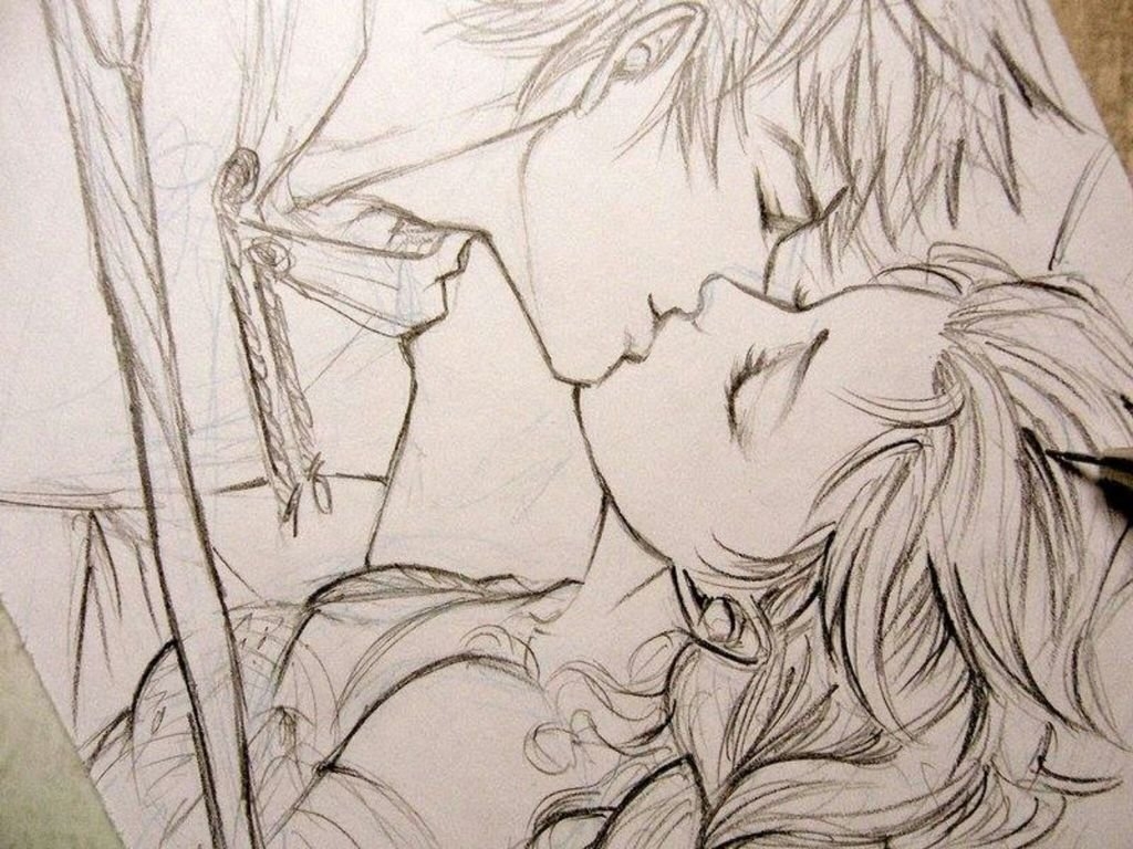 Как легко нарисовать целующуюся пару