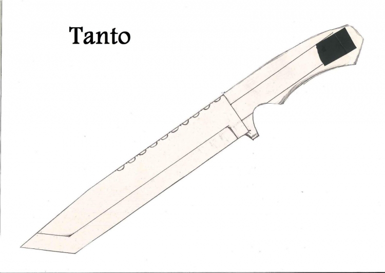 Раскраска ножа танто