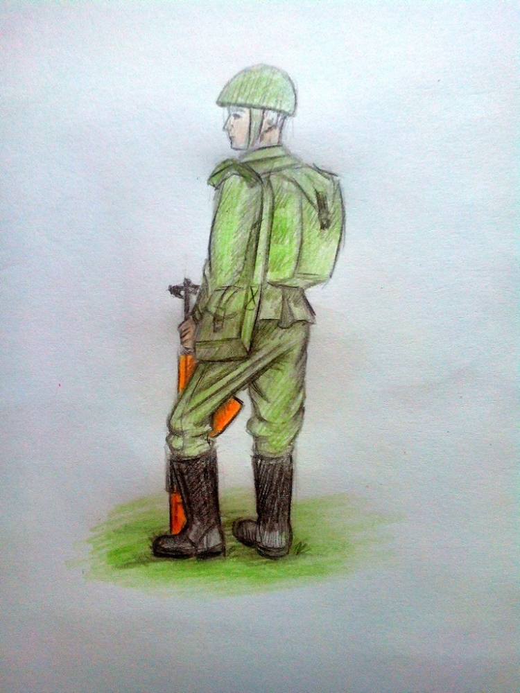 Солдат рисунок карандашом