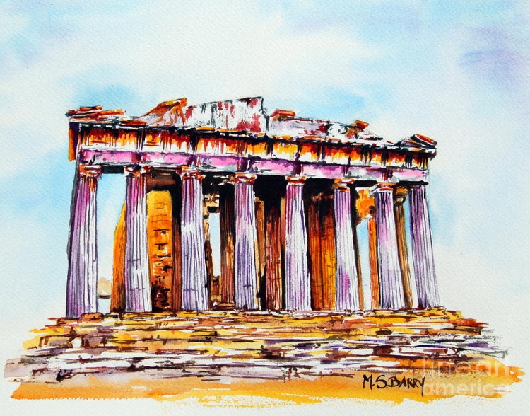 Как нарисовать древнегреческий храм