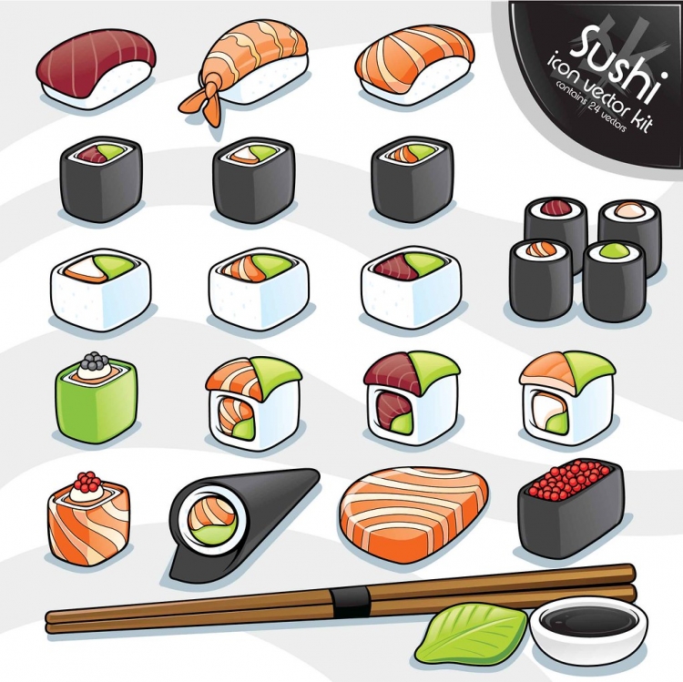 Как нарисовать суши