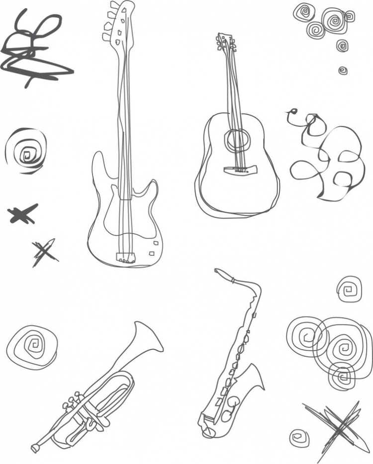 Как нарисовать музыкальные инструменты