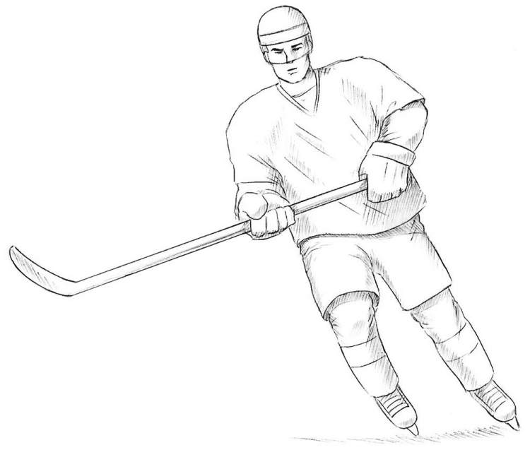 Как нарисовать хоккеиста