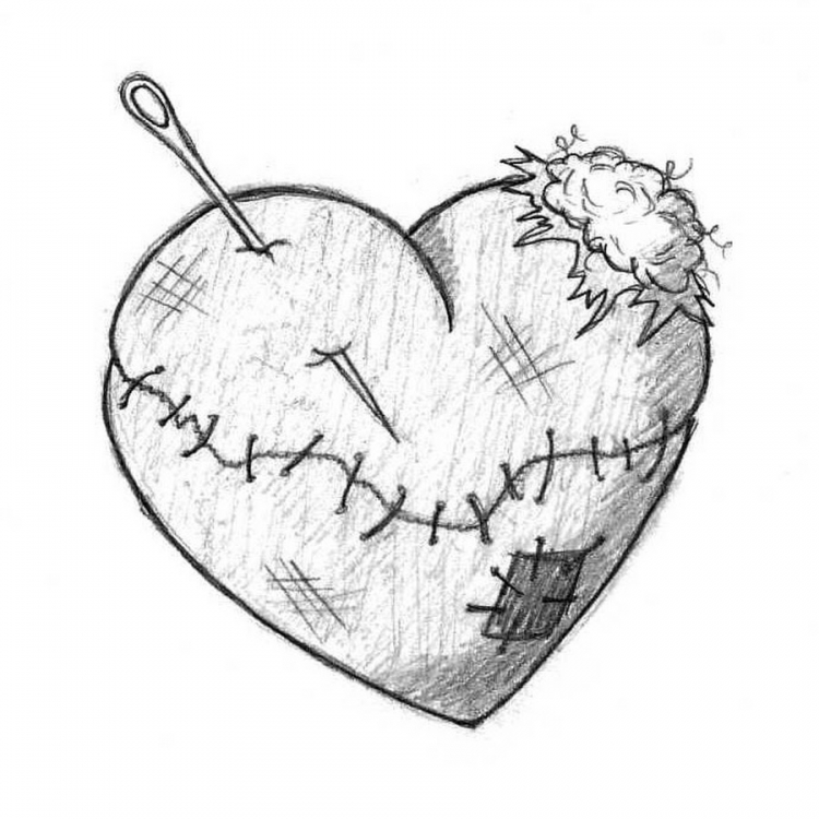 Как нарисовать разбитое сердце