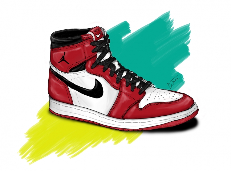 Air Jordan кроссовки risunok