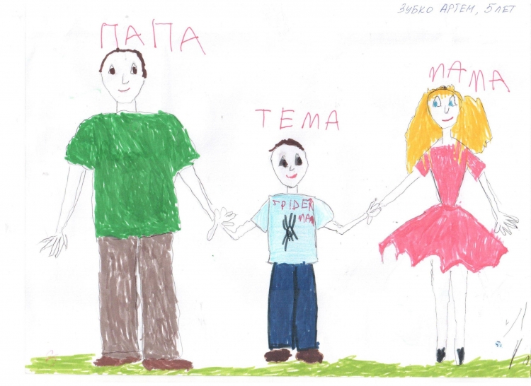 Рисунок семьи легкий