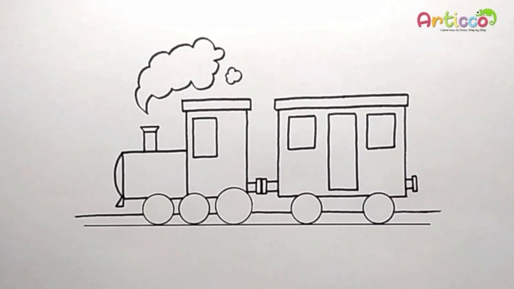 Как нарисовать поезд с вагонами