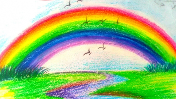 Как нарисовать радугу карандашом