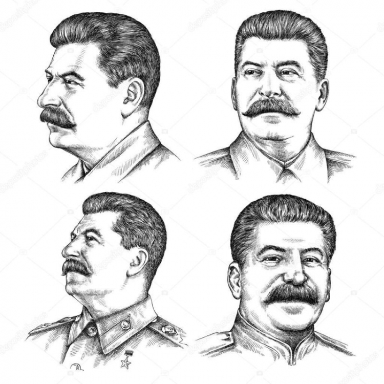 Сталин Иосиф Виссарионович карандашом