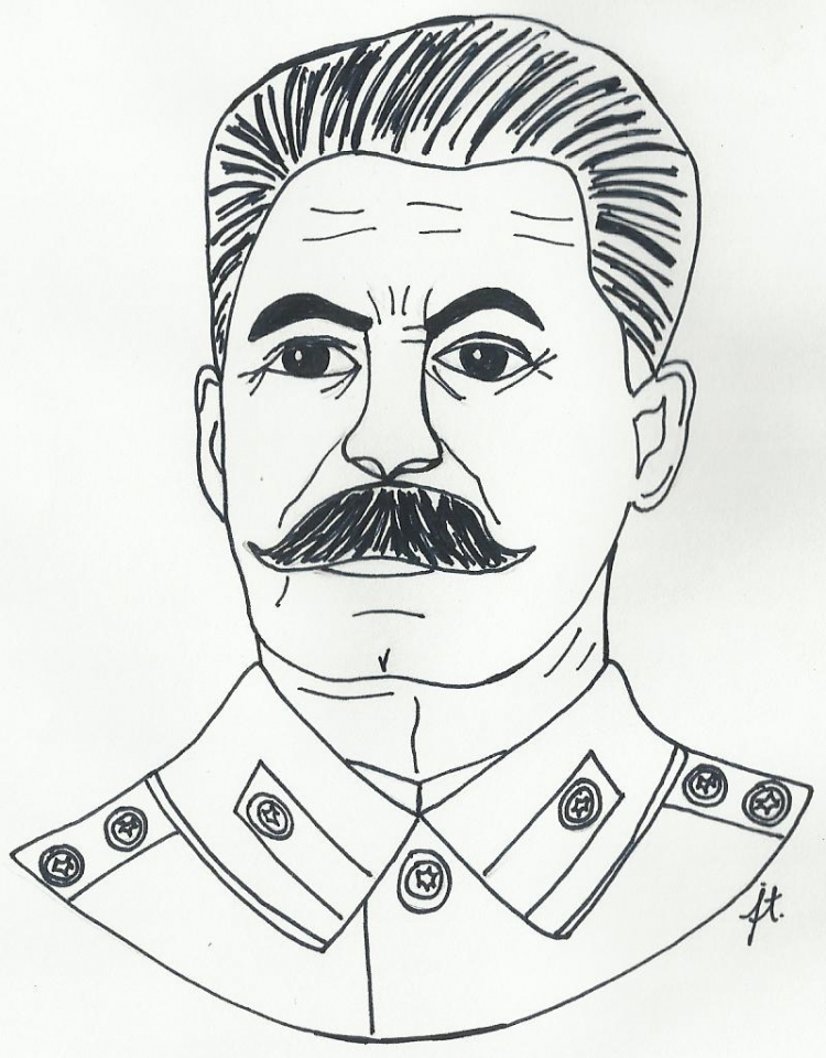 Сталин Иосиф Виссарионович рисунок легкий