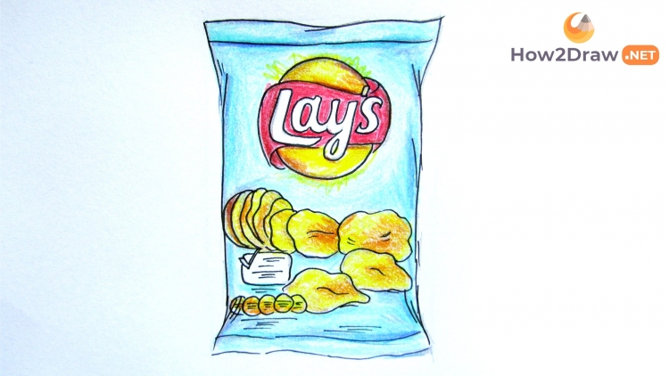 Как нарисовать чипсы лейс