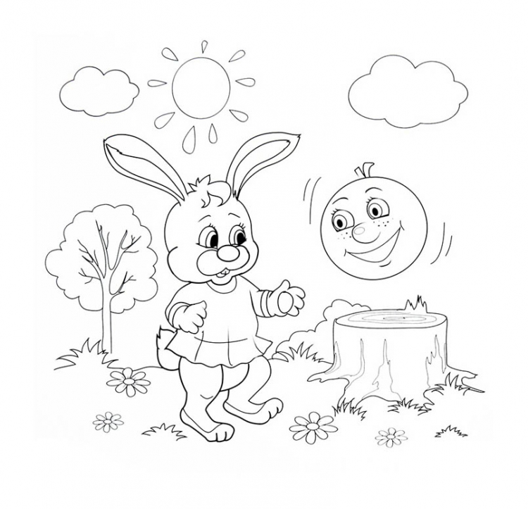 Колобок раскраска для детей 2-3 лет