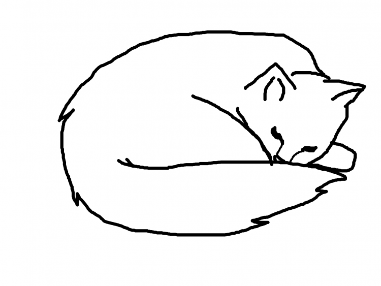 Кошка спит рисунок