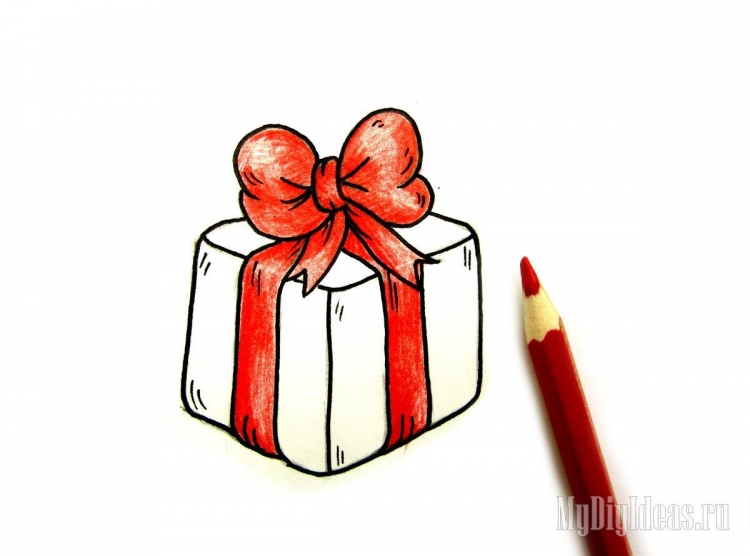 Как легко нарисовать подарок