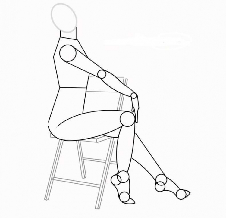 Как нарисовать человека сидящего на стуле