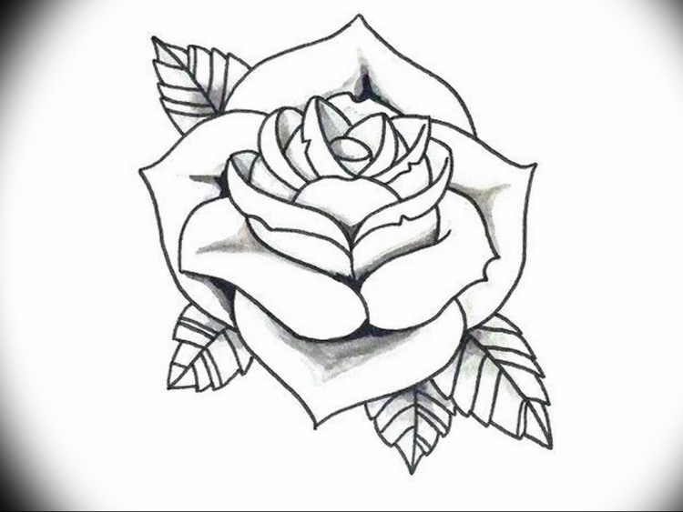 Эскиз розы на руку