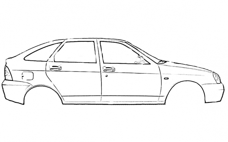 Lada Priora – хэтчбек чертеж