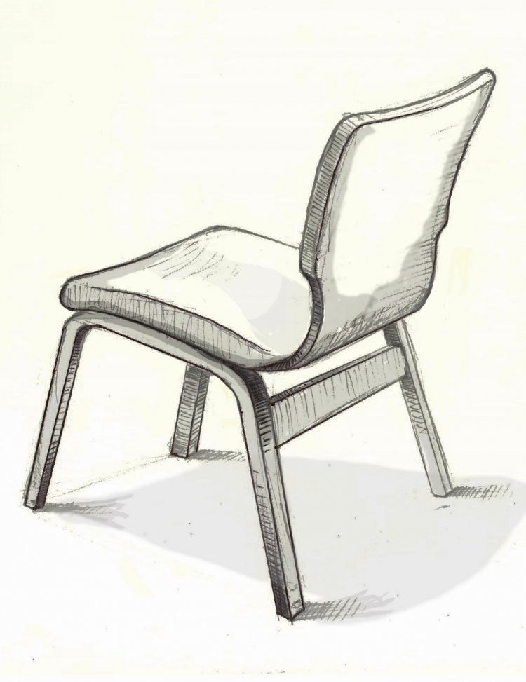 Как нарисовать стул сзади
