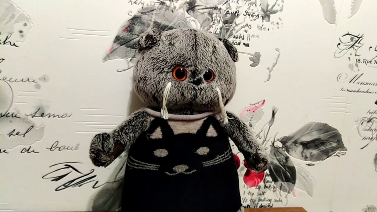 Кот Басик нарисованный